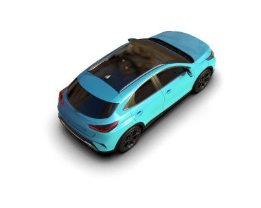 Üç boyutlu illüstrasyon. Modern araba beyaz arkaplanda izole edildi. 