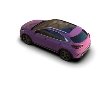 Üç boyutlu illüstrasyon. Modern araba beyaz arkaplanda izole edildi. 