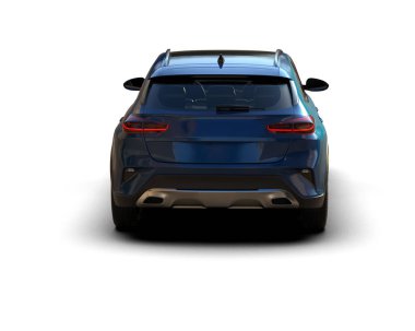 Üç boyutlu illüstrasyon. Modern araba beyaz arkaplanda izole edildi. 