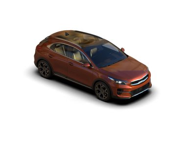 Üç boyutlu illüstrasyon. Modern araba beyaz arkaplanda izole edildi. 