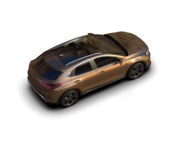 Üç boyutlu illüstrasyon. Modern araba beyaz arkaplanda izole edildi. 