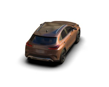 Üç boyutlu illüstrasyon. Modern araba beyaz arkaplanda izole edildi. 