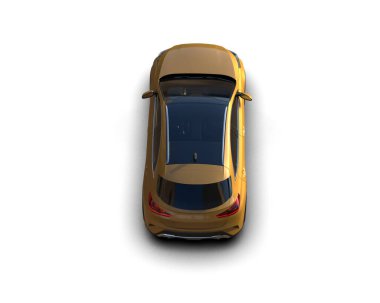 Üç boyutlu illüstrasyon. Modern araba beyaz arkaplanda izole edildi. 