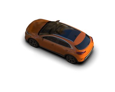 Üç boyutlu illüstrasyon. Modern araba beyaz arkaplanda izole edildi. 