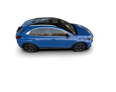 Üç boyutlu illüstrasyon. Modern araba beyaz arkaplanda izole edildi. 