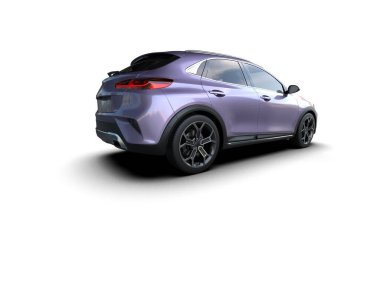 Üç boyutlu illüstrasyon. Modern araba beyaz arkaplanda izole edildi. 