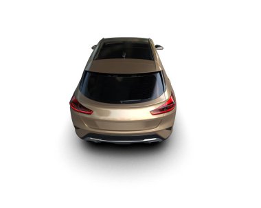 Üç boyutlu illüstrasyon. Modern araba beyaz arkaplanda izole edildi. 