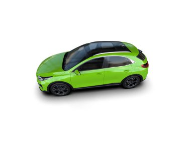 Üç boyutlu illüstrasyon. Modern araba beyaz arkaplanda izole edildi. 