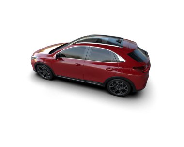 Üç boyutlu illüstrasyon. Modern araba beyaz arkaplanda izole edildi. 