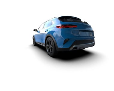 Üç boyutlu illüstrasyon. Modern araba beyaz arkaplanda izole edildi. 