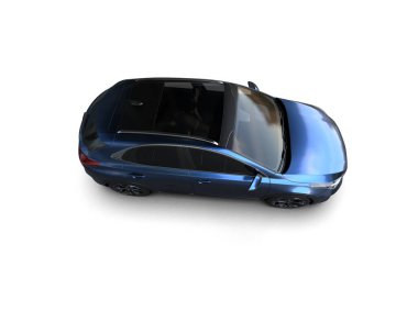 Üç boyutlu illüstrasyon. Modern araba beyaz arkaplanda izole edildi. 