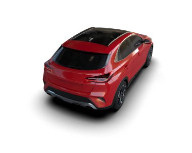 Üç boyutlu illüstrasyon. Modern araba beyaz arkaplanda izole edildi. 