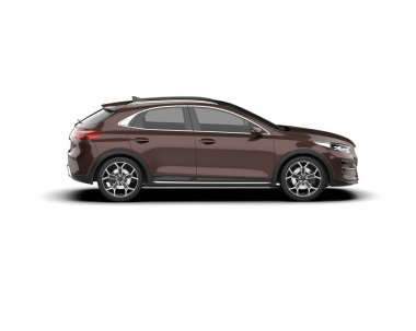 Üç boyutlu illüstrasyon. Modern araba beyaz arkaplanda izole edildi. 