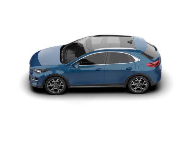 Üç boyutlu illüstrasyon. Modern araba beyaz arkaplanda izole edildi. 