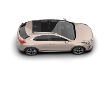 Üç boyutlu illüstrasyon. Modern araba beyaz arkaplanda izole edildi. 