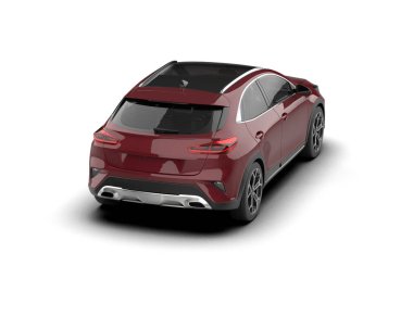 Üç boyutlu illüstrasyon. Modern araba beyaz arkaplanda izole edildi. 