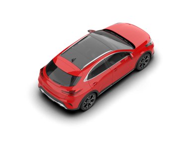 Üç boyutlu illüstrasyon. Modern araba beyaz arkaplanda izole edildi. 