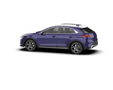 Üç boyutlu illüstrasyon. Modern araba beyaz arkaplanda izole edildi. 