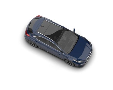 Üç boyutlu illüstrasyon. Modern araba beyaz arkaplanda izole edildi. 