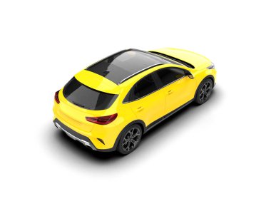 Üç boyutlu illüstrasyon. Modern araba beyaz arkaplanda izole edildi. 