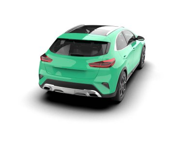 Üç boyutlu illüstrasyon. Modern araba beyaz arkaplanda izole edildi. 