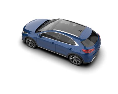 Üç boyutlu illüstrasyon. Modern araba beyaz arkaplanda izole edildi. 