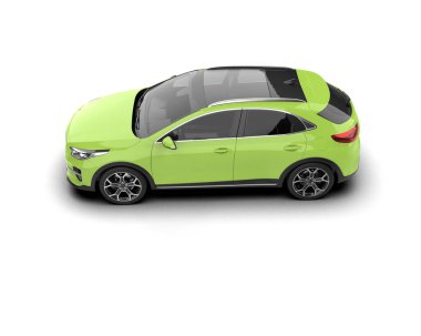 Üç boyutlu illüstrasyon. Modern araba beyaz arkaplanda izole edildi. 