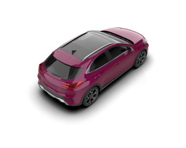 Üç boyutlu illüstrasyon. Modern araba beyaz arkaplanda izole edildi. 