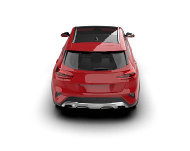 Üç boyutlu illüstrasyon. Modern araba beyaz arkaplanda izole edildi. 