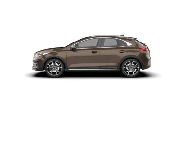 Üç boyutlu illüstrasyon. Modern araba beyaz arkaplanda izole edildi. 