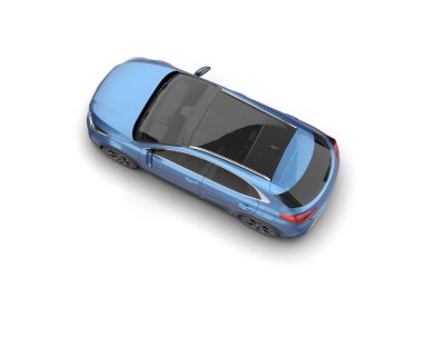 Üç boyutlu illüstrasyon. Modern araba beyaz arkaplanda izole edildi. 