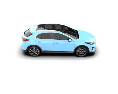 Üç boyutlu illüstrasyon. Modern araba beyaz arkaplanda izole edildi. 