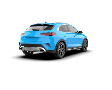 Üç boyutlu illüstrasyon. Modern araba beyaz arkaplanda izole edildi. 