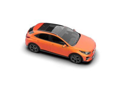 Üç boyutlu illüstrasyon. Modern araba beyaz arkaplanda izole edildi. 