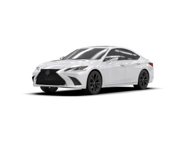 Üç boyutlu illüstrasyon. Modern araba beyaz arkaplanda izole edildi. 