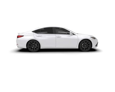 Üç boyutlu illüstrasyon. Modern araba beyaz arkaplanda izole edildi. 