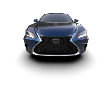 Üç boyutlu illüstrasyon. Modern araba beyaz arkaplanda izole edildi. 