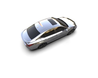 Üç boyutlu illüstrasyon. Modern araba beyaz arkaplanda izole edildi. 