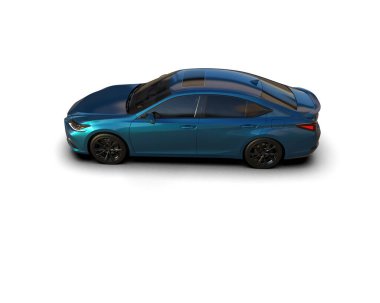 Üç boyutlu illüstrasyon. Modern araba beyaz arkaplanda izole edildi. 