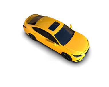 Üç boyutlu illüstrasyon. Modern araba beyaz arkaplanda izole edildi. 