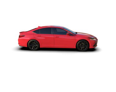 Üç boyutlu illüstrasyon. Modern araba beyaz arkaplanda izole edildi. 