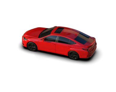 Üç boyutlu illüstrasyon. Modern araba beyaz arkaplanda izole edildi. 