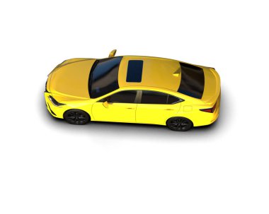 Üç boyutlu illüstrasyon. Modern araba beyaz arkaplanda izole edildi. 