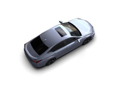 Üç boyutlu illüstrasyon. Modern araba beyaz arkaplanda izole edildi. 