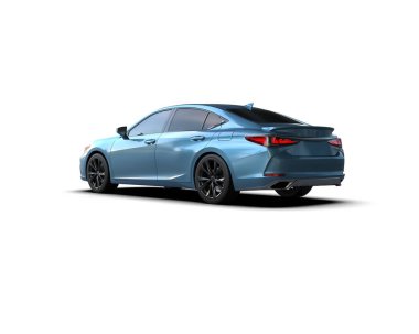 Üç boyutlu illüstrasyon. Modern araba beyaz arkaplanda izole edildi. 