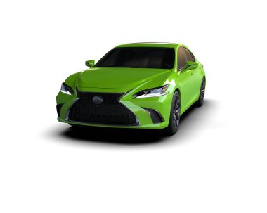 Üç boyutlu illüstrasyon. Modern araba beyaz arkaplanda izole edildi. 