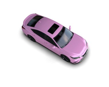 Üç boyutlu illüstrasyon. Modern araba beyaz arkaplanda izole edildi. 