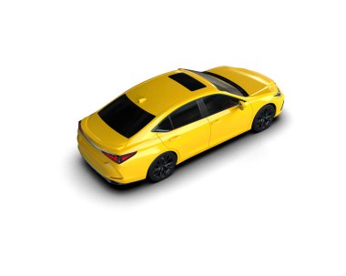 Üç boyutlu illüstrasyon. Modern araba beyaz arkaplanda izole edildi. 