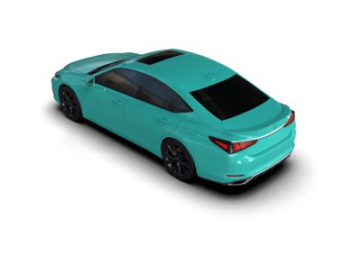 Üç boyutlu illüstrasyon. Modern araba beyaz arkaplanda izole edildi. 