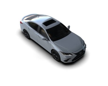 Üç boyutlu illüstrasyon. Modern araba beyaz arkaplanda izole edildi. 